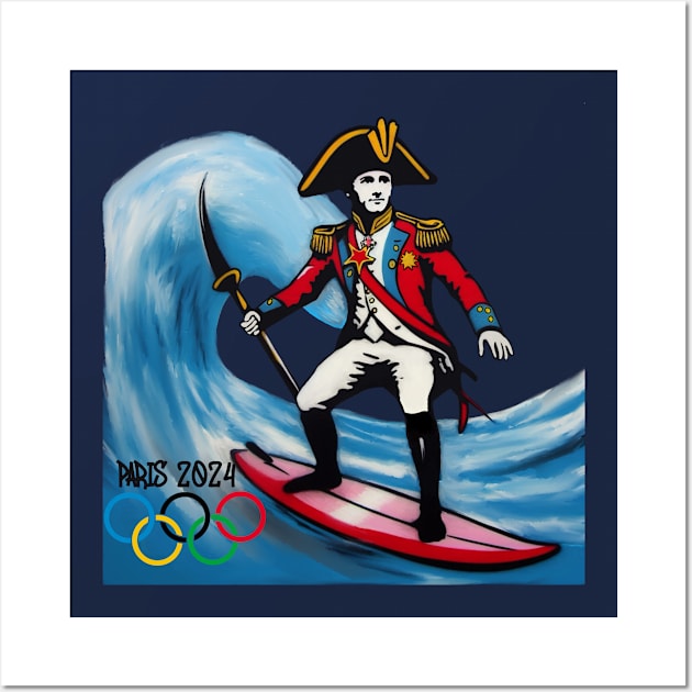 Paris Olympics 2024 Surfing Wall Art by Creatures Behaving Oddly